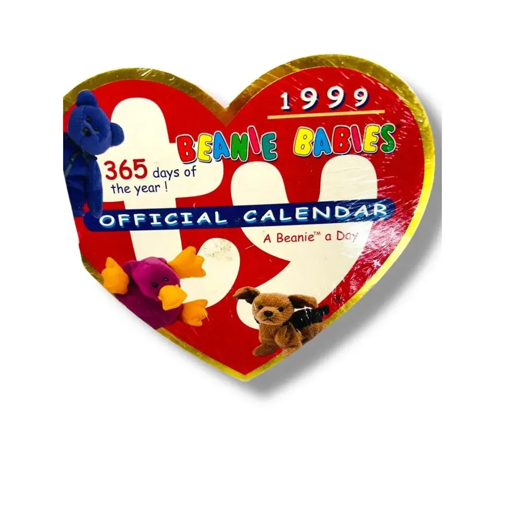 1999 Ty Beanie Babies Official Heart Shaped Calendar Heart Shaped Sealed
